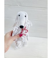 Afghan hound dog toy white