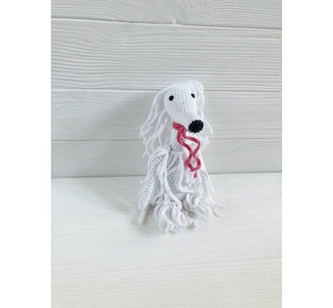 Afghan hound dog toy white