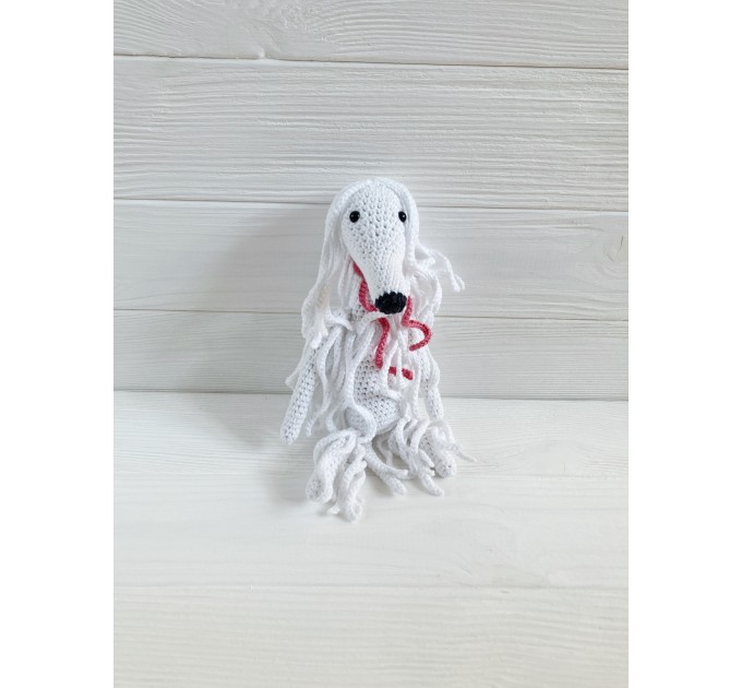 Afghan hound dog toy white