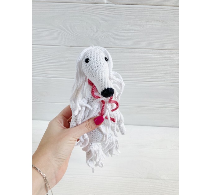Afghan hound dog toy white