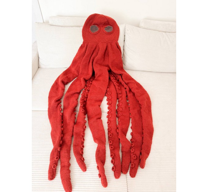 Orange whole body octopus blanket