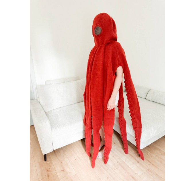 Orange whole body octopus blanket