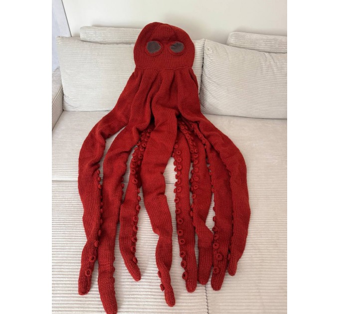 Orange whole body octopus blanket