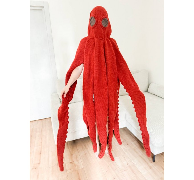 Orange whole body octopus blanket