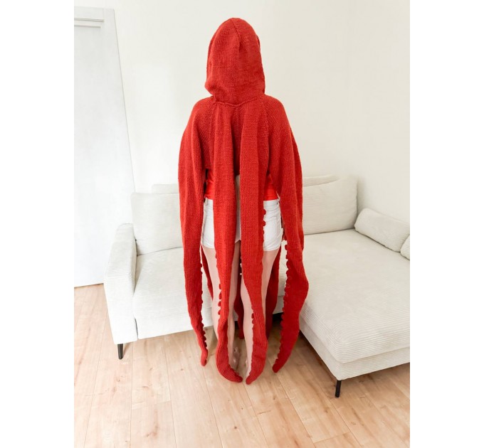Orange whole body octopus blanket