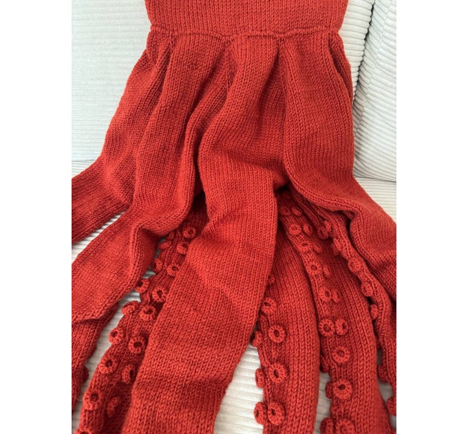 Orange whole body octopus blanket