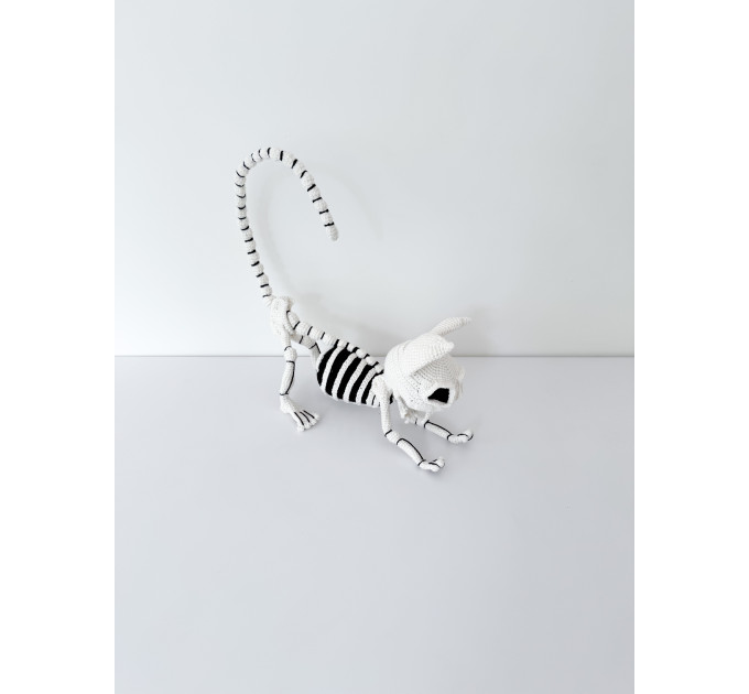 Crochet Cat Skeleton – Handmade Gothic Cat Plush