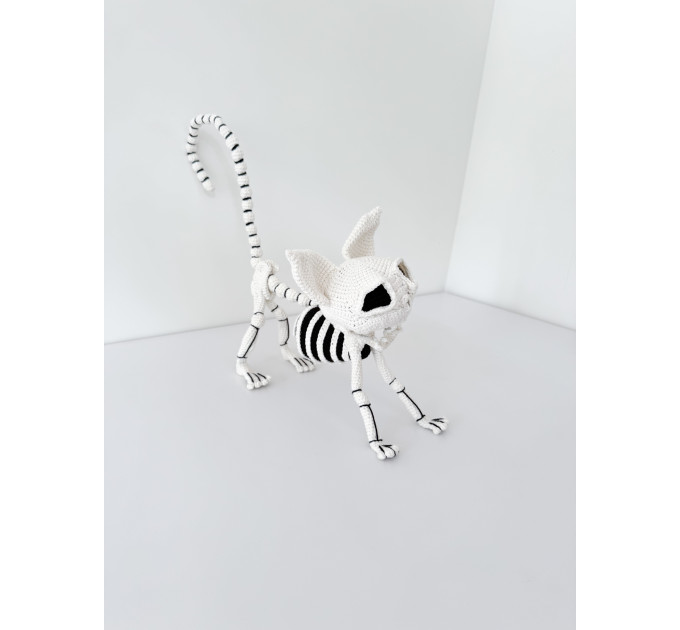 Crochet Cat Skeleton – Handmade Gothic Cat Plush
