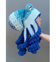 Crochet Octopus Hat Blue