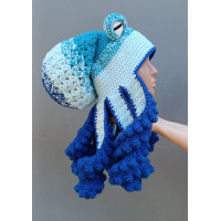 Crochet Octopus Hat Blue