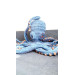 Handmade Giant Blue & Beige Crochet Octopus Toy