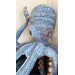 Handmade Giant Blue & Beige Crochet Octopus Toy