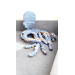 Handmade Giant Blue & Beige Crochet Octopus Toy