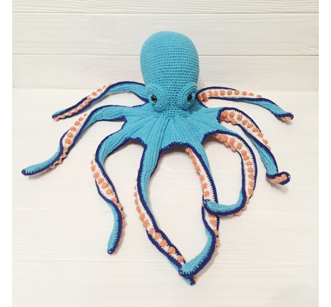 Big stuffed octopus blue