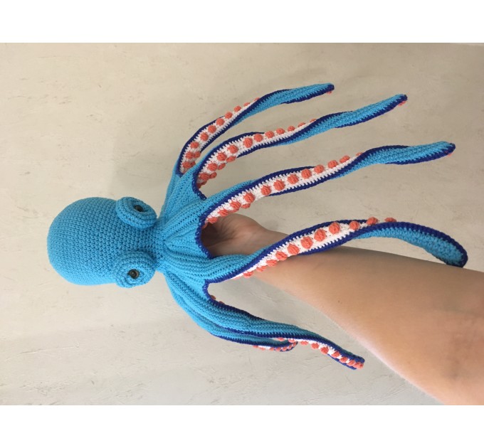 Big stuffed octopus blue