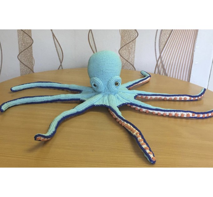 Big stuffed octopus blue