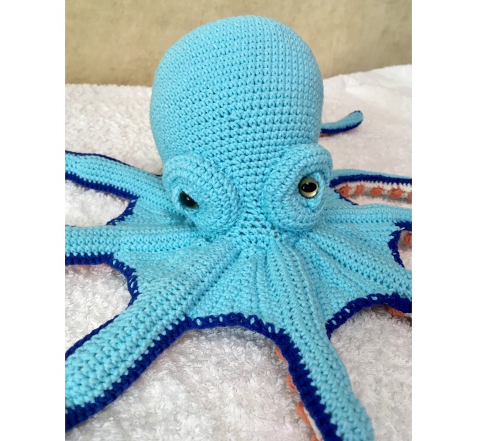 Big stuffed octopus blue