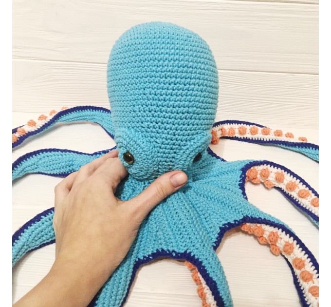 Big stuffed octopus blue