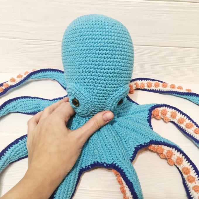 Light blue stuffed octopus