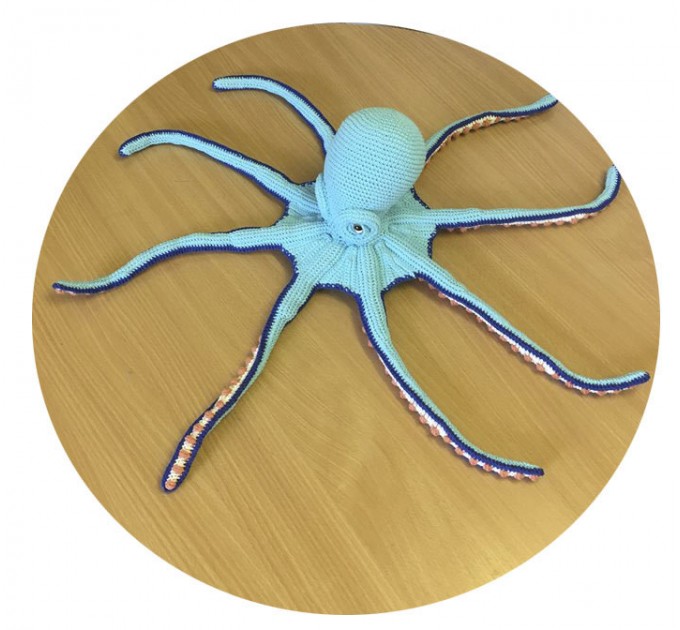 Big stuffed octopus blue