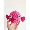 Amigurumi pink puffer fish