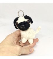 Pug dog keychain 