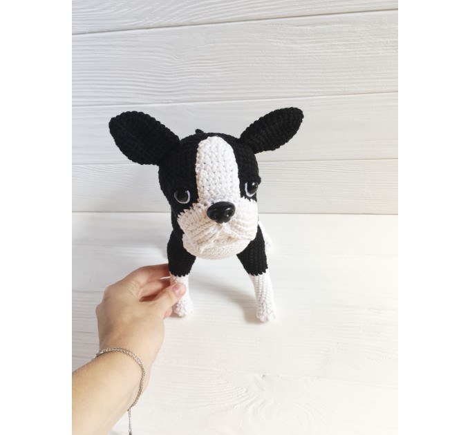 Stuffed boston terrier dog toy