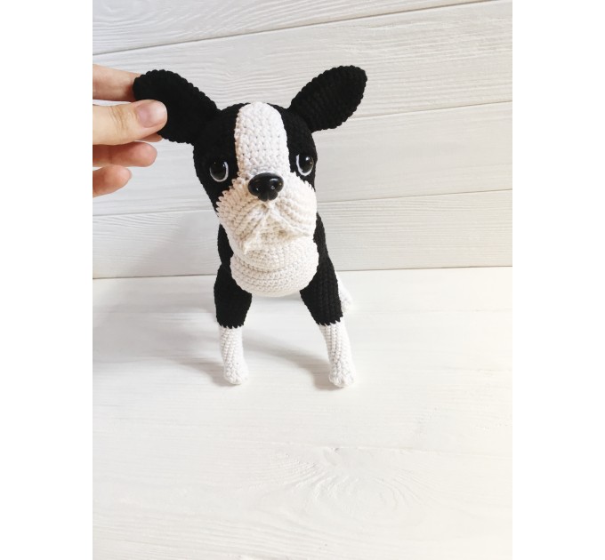 Stuffed boston terrier dog toy