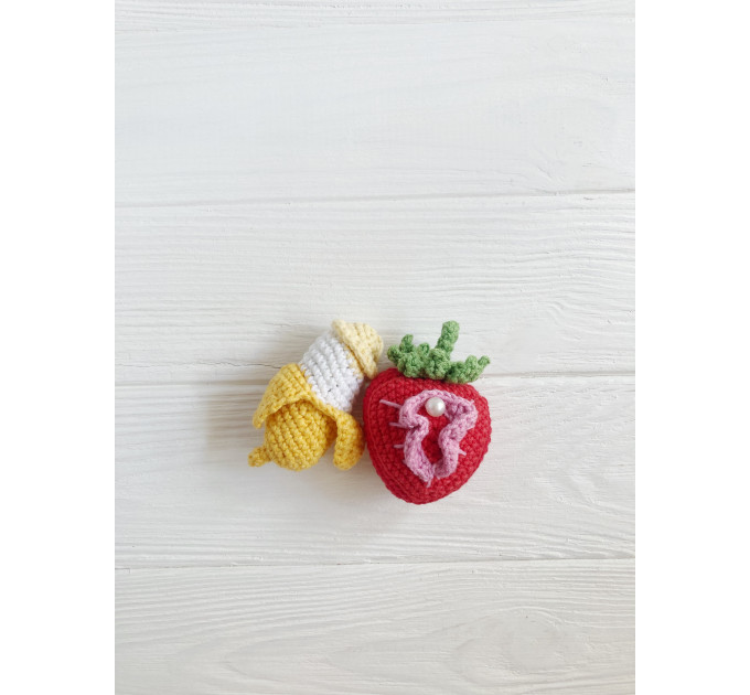 Handmade Crochet Banana Keychain