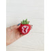 Handmade Crochet Strawberry Keychain