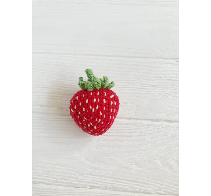 Handmade Crochet Strawberry Keychain