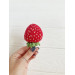 Handmade Crochet Strawberry Keychain