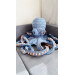 Handmade Giant Blue & Beige Crochet Octopus Toy