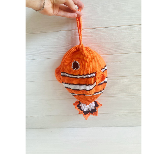 Handmade Crochet Fish Bag