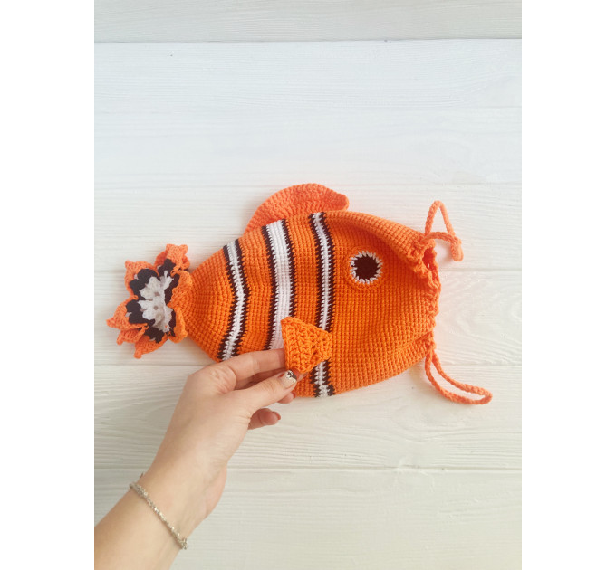 Handmade Crochet Fish Bag