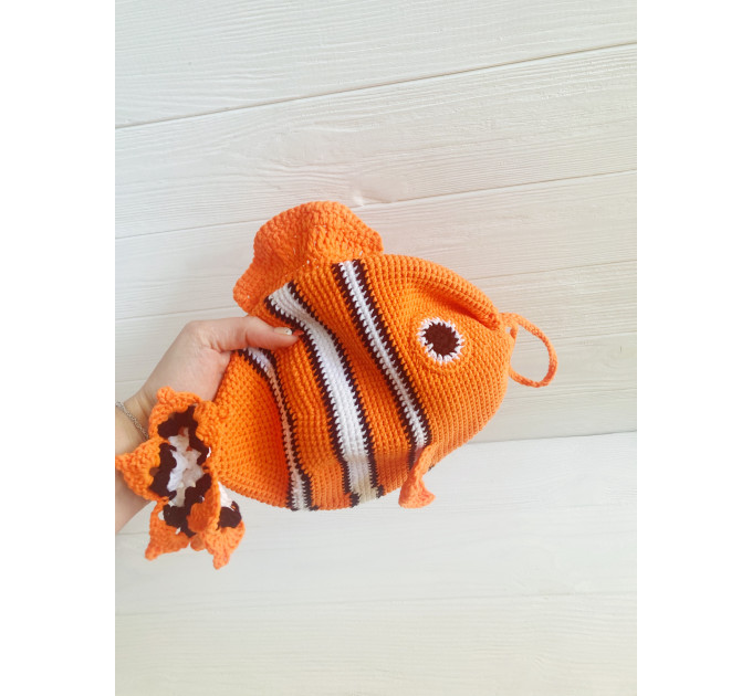 Handmade Crochet Fish Bag