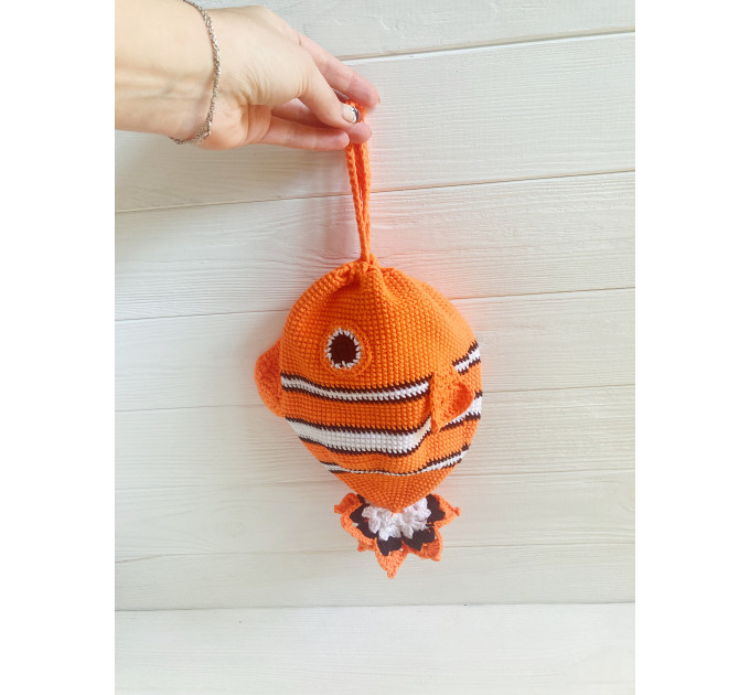 Handmade Crochet Fish Bag