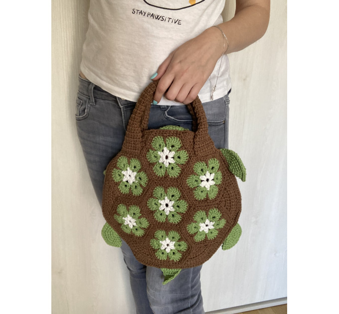Handmade Crochet Turtle Bag