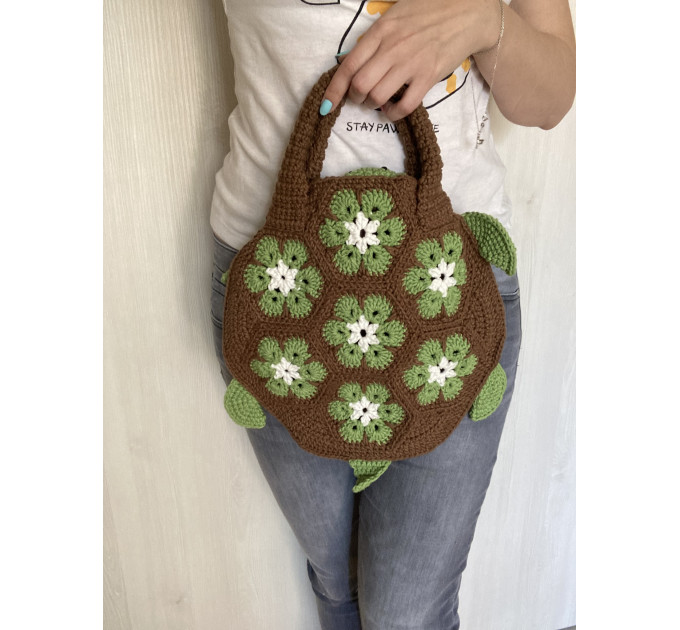 Handmade Crochet Turtle Bag