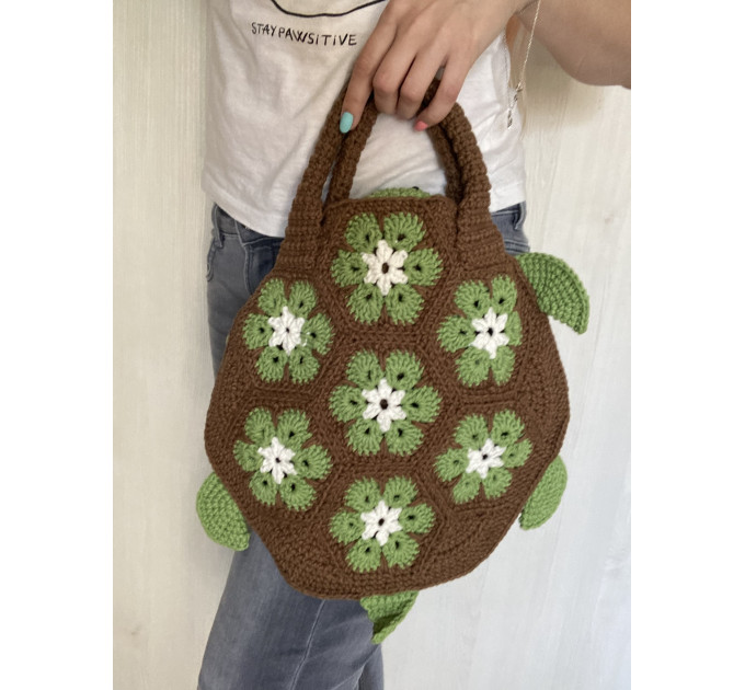 Handmade Crochet Turtle Bag