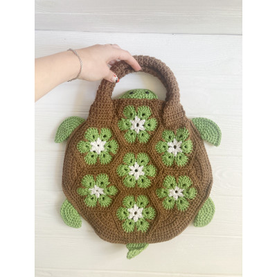 Handmade Crochet Turtle Bag