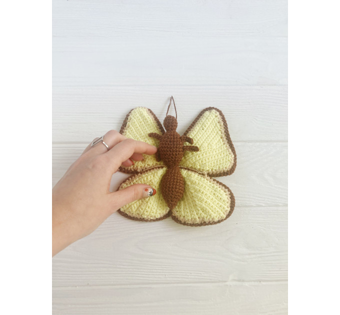 Small Crochet Yellow Butterfly