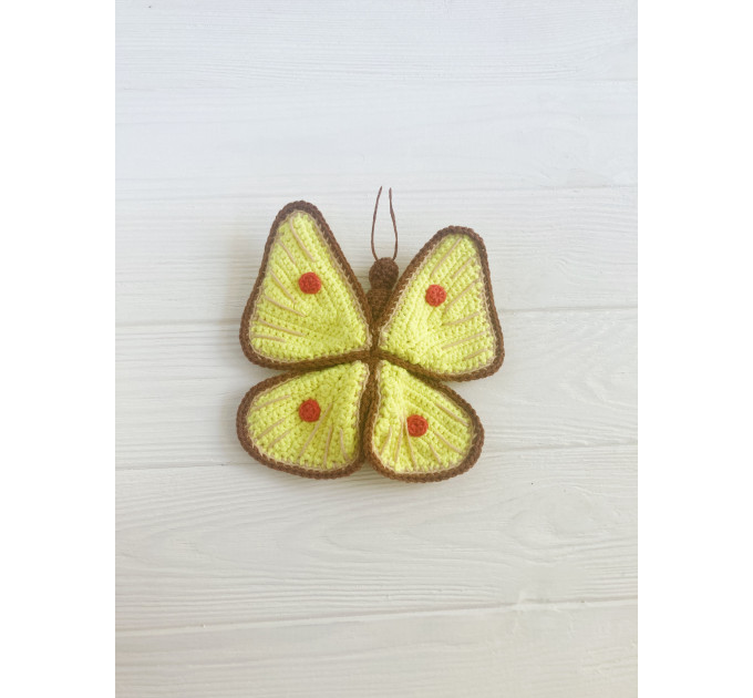 Small Crochet Yellow Butterfly