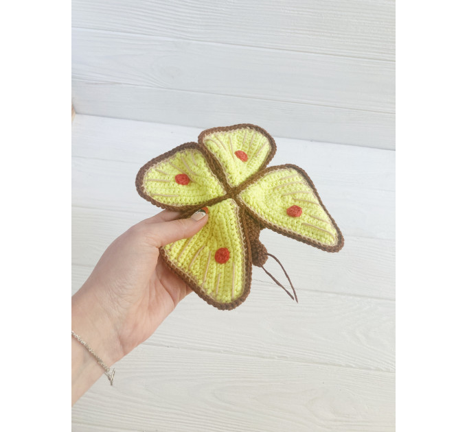 Small Crochet Yellow Butterfly