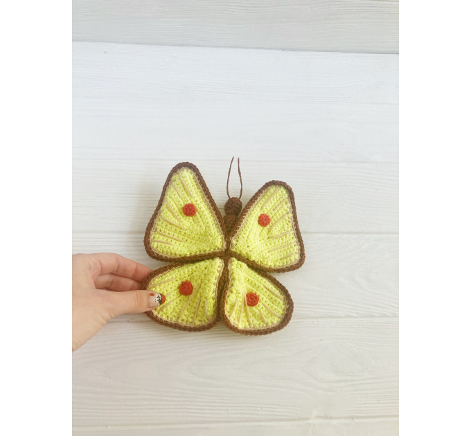 Small Crochet Yellow Butterfly