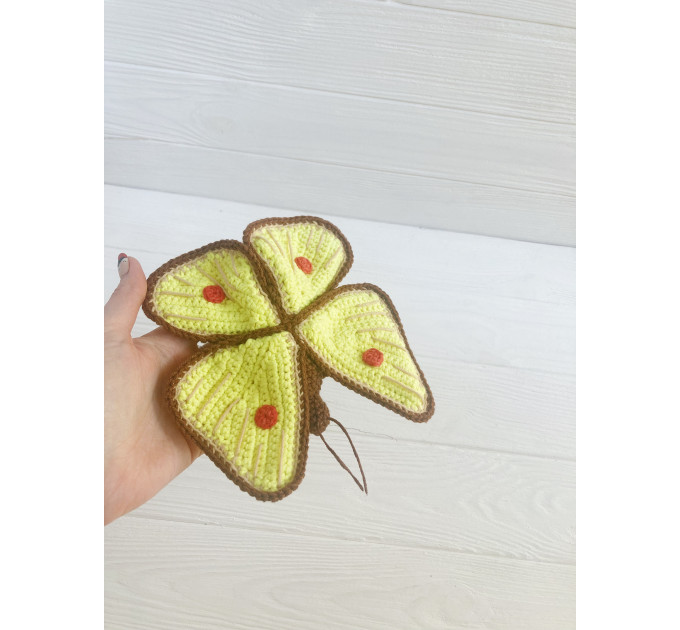 Small Crochet Yellow Butterfly