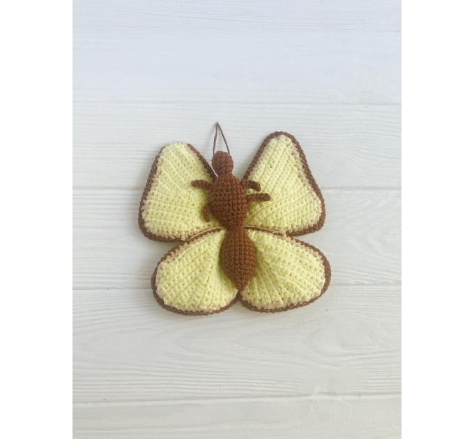 Small Crochet Yellow Butterfly
