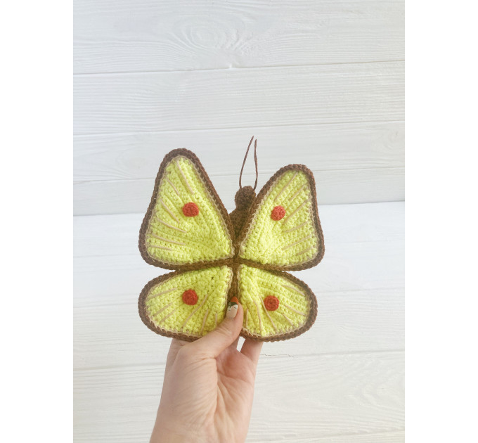 Small Crochet Yellow Butterfly