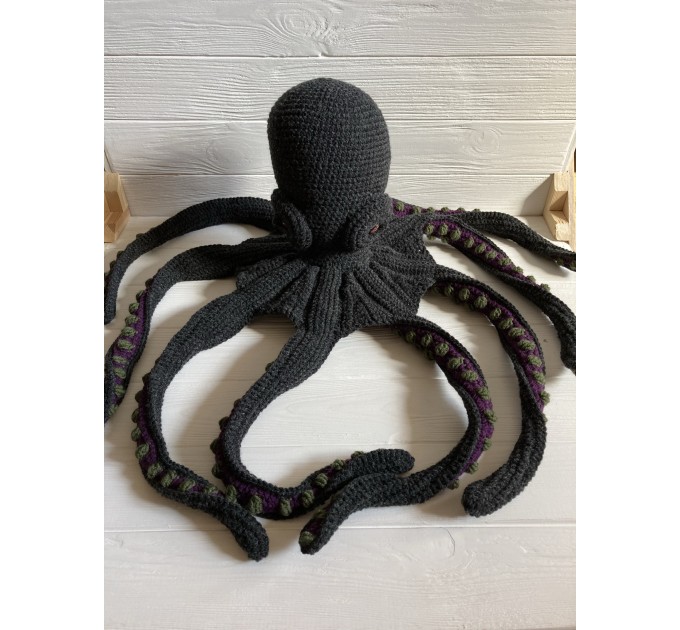 Large stuffed octopus black