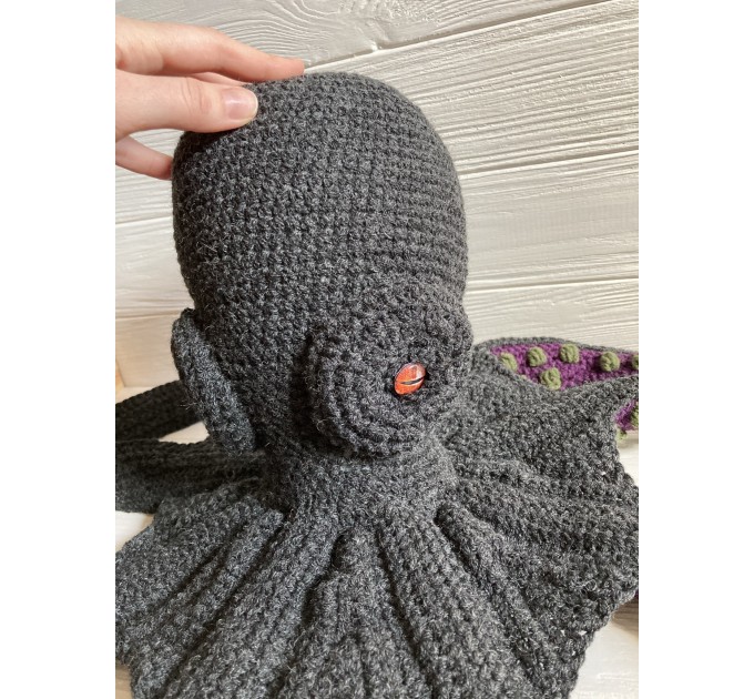 Large stuffed octopus black